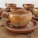 Vintage sandstone coffee cup set