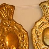 Appliques murales suédoises extra-larges en laiton de style baroque, datant du milieu du XXe siècle