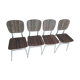4 chaises en formica vintage marron effet bois