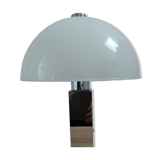 Vintage mushroom lamp, modernist square chrome base.