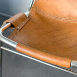 Vintage Chair Les Arcs in leather, published by Dal Vera, 1960s-70s