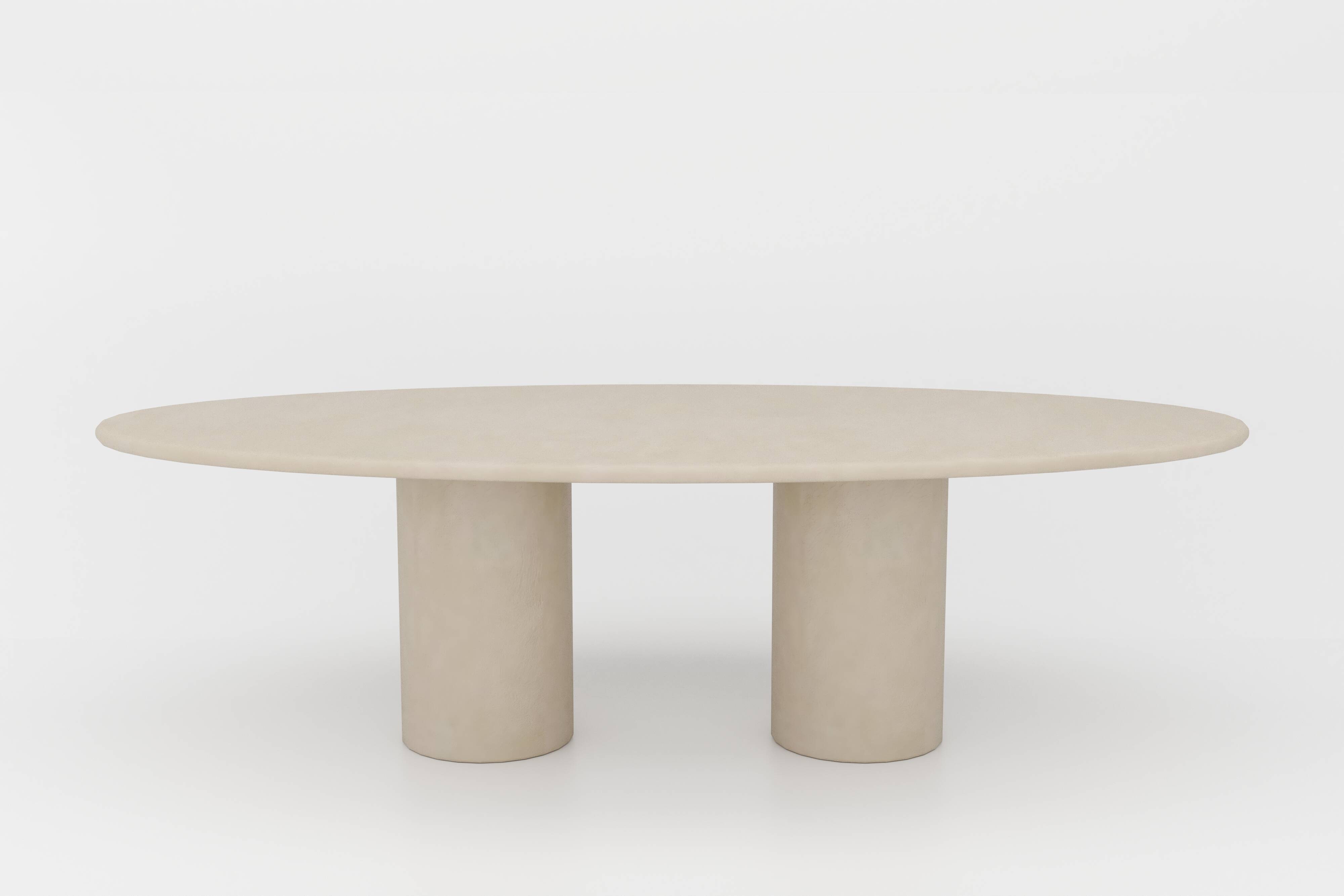 Handcrafted w/ Plaster - Textured Dining Table “Ellipsis” – Oval Shape 260