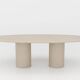 Table à manger texturée “Ellipsis” en plâtre fait main – forme ovale 260