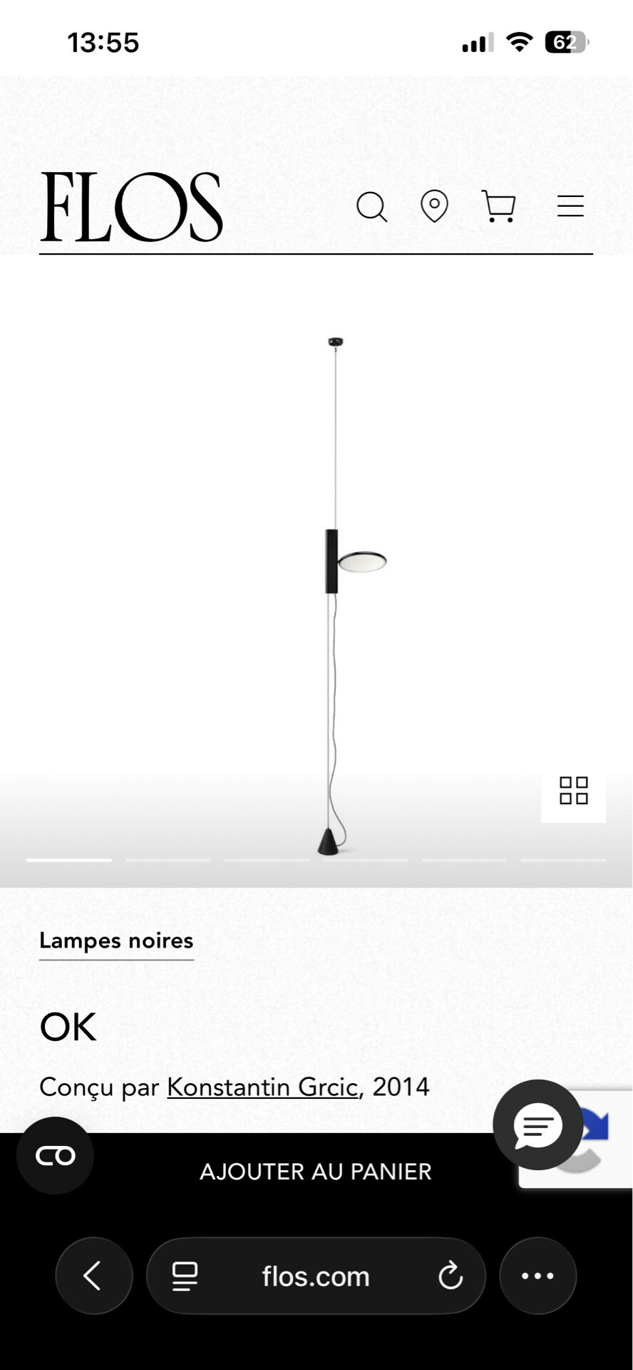 OK lamp by Flos - black