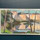 Original Mid Century Swedish Oil On Canvas – “Abstract Landscape” By Knut Ljungberg – Vintage – Framed – 84 × 54 Cm (33.1" × 21.3")