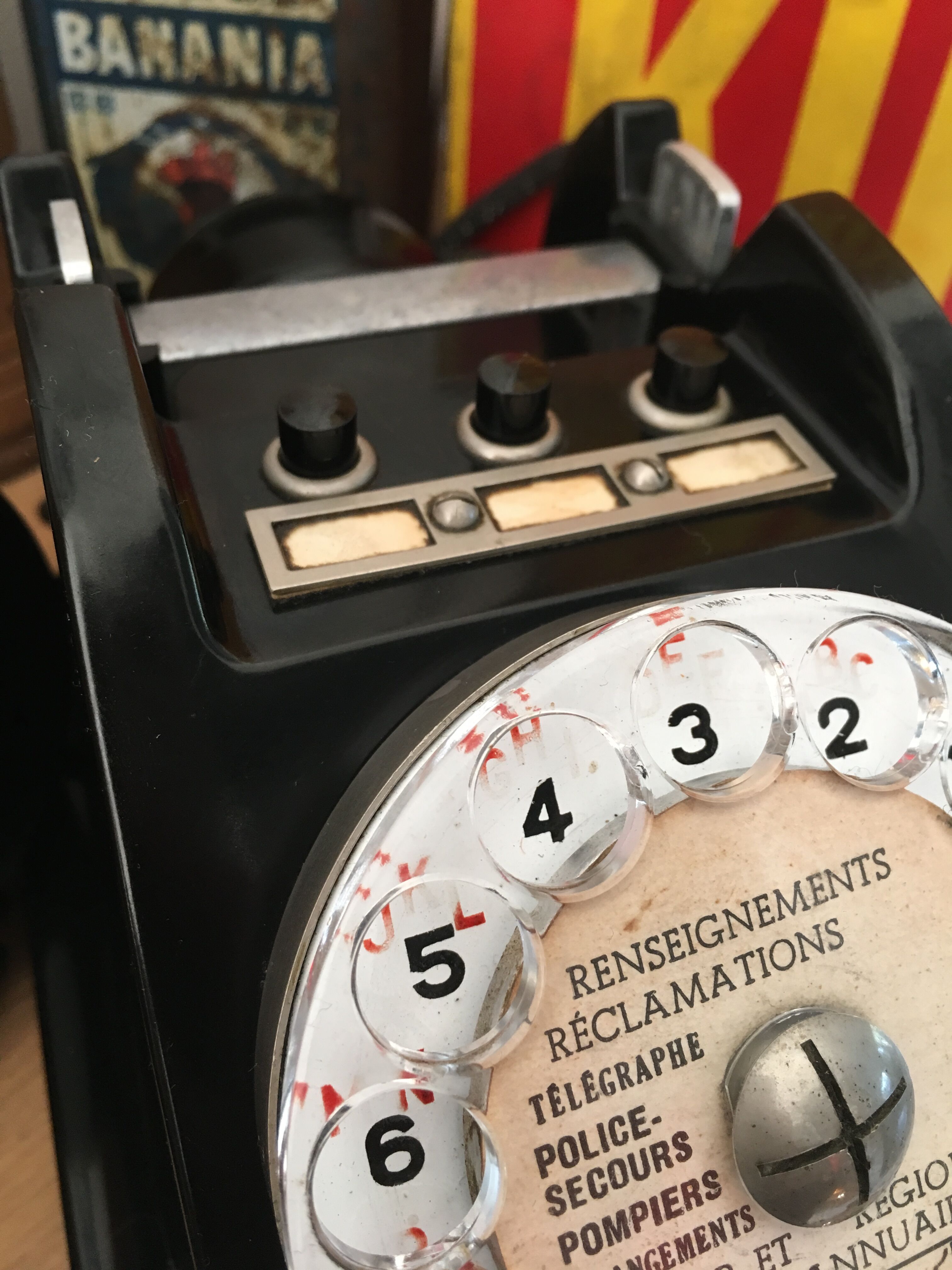 Telephone black bakelite littré