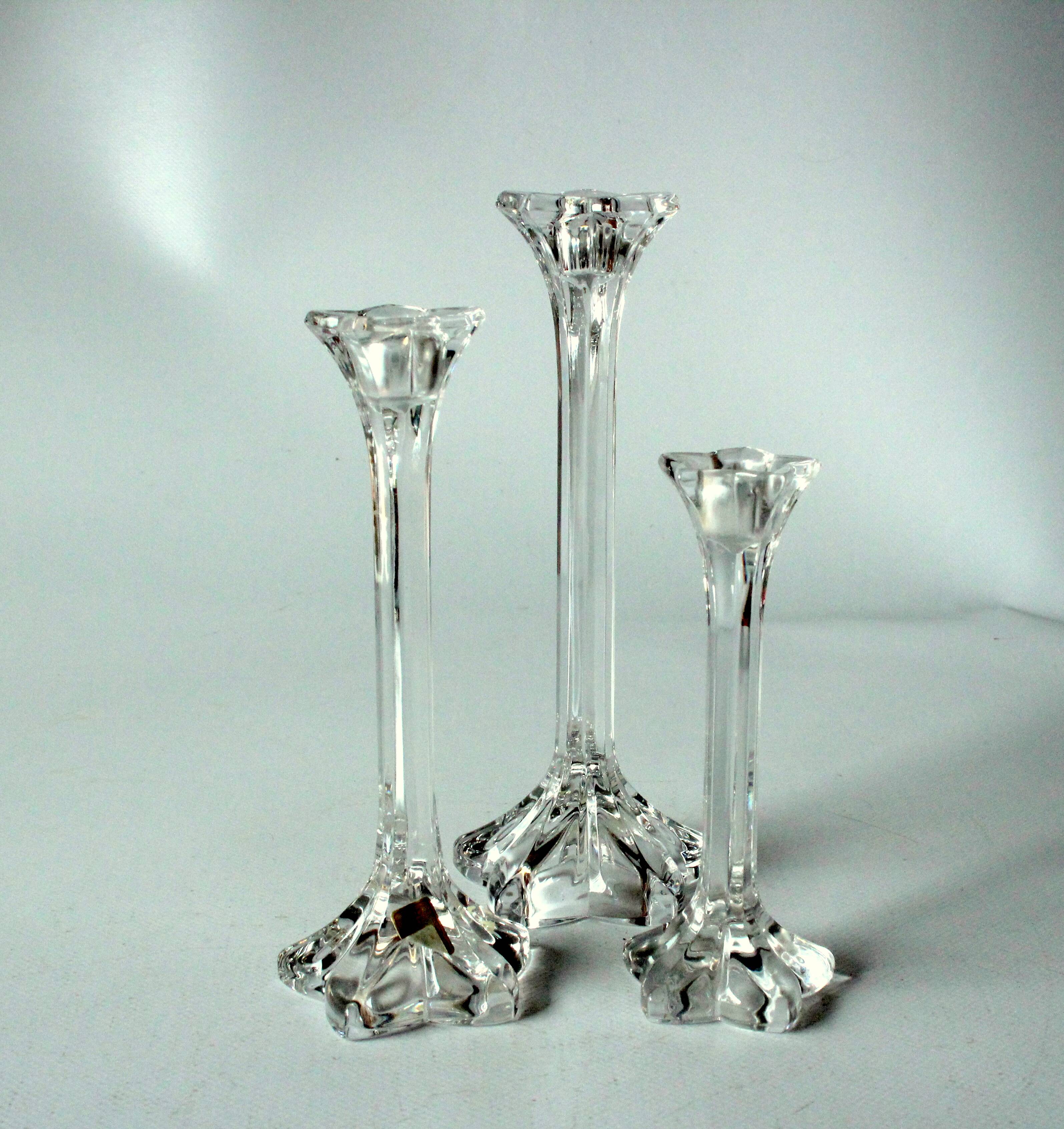 3 lead crystal glass candle holder by Nachtmann as a set - Vintage
