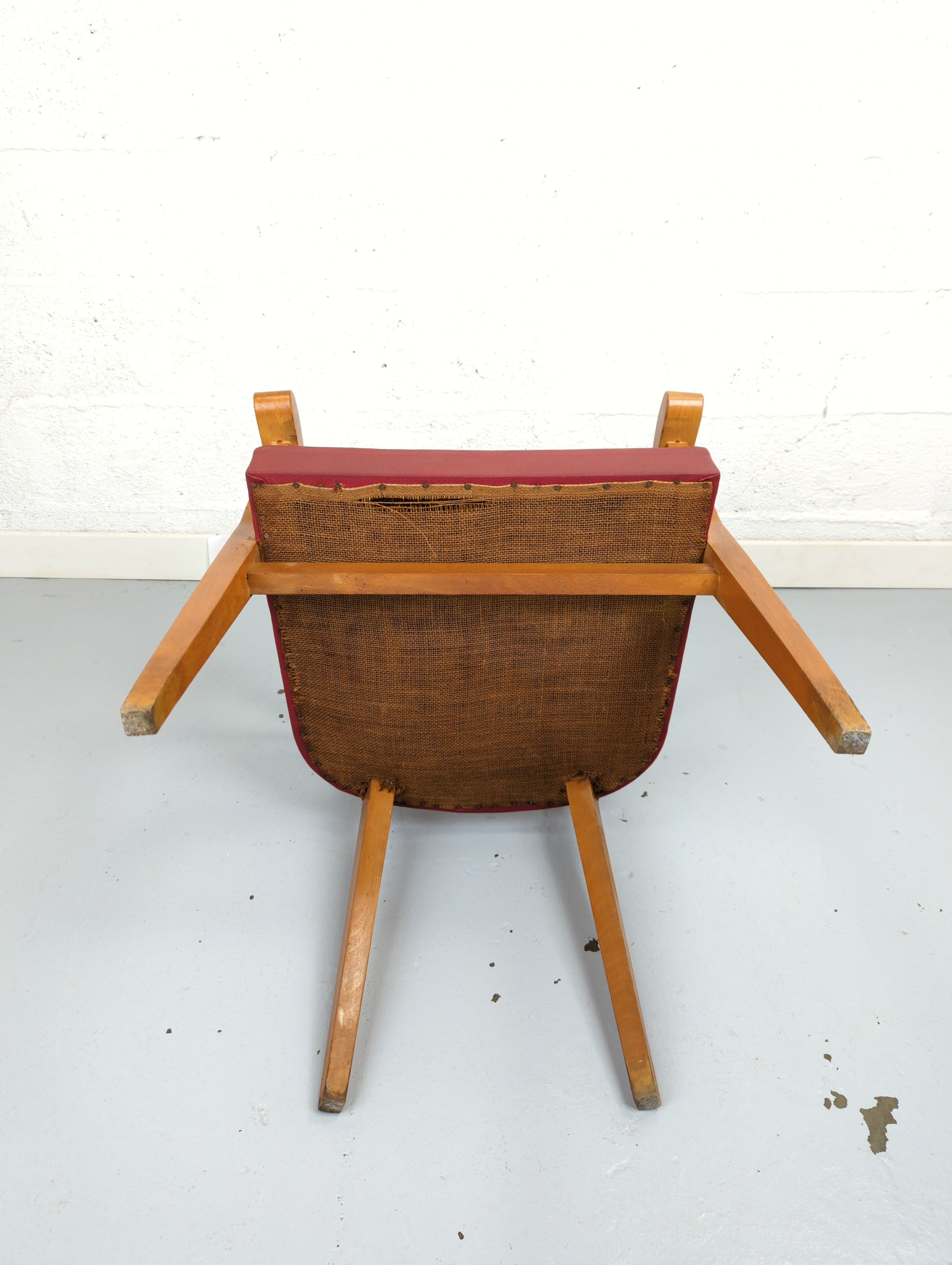 Vintage red bridge chair