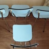 4 chaises en Formica bleues