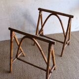 Pair of vintage rattan trestles