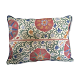 Decorative pillow case in linen and cotton  with suzani prints