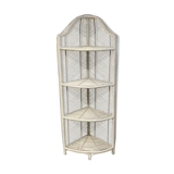 Vintage rattan corner shelf