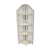 Vintage rattan corner shelf