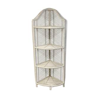 Vintage rattan corner shelf