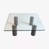 1980s marble and glass coffee table