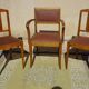 Matching set of 1 bridge armchair and 2 Art Deco chairs.