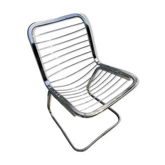 Chaise en métal chromé design Italien vintage années 70