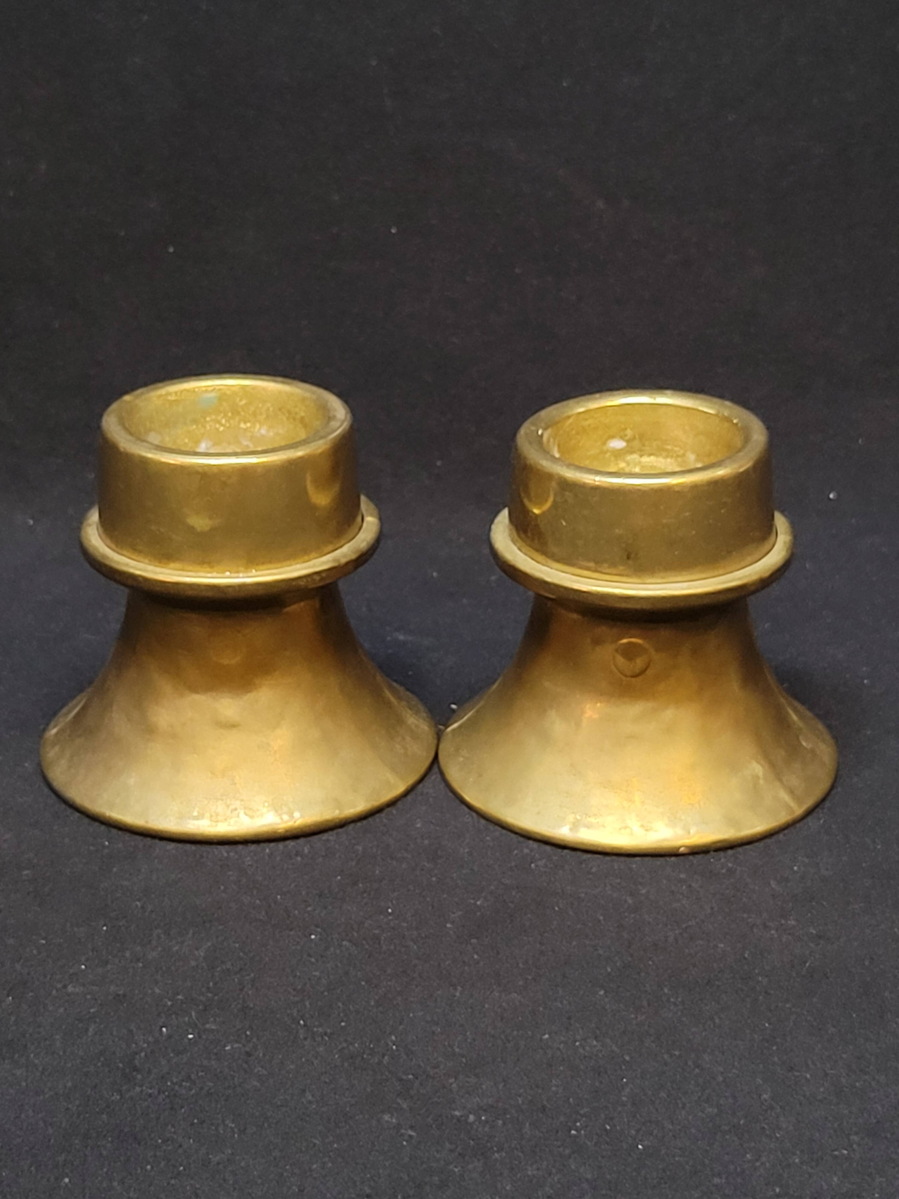 2 brass tealight candle holders
