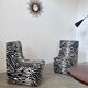Lot 2 armchairs heating vintage zebra / design 70s