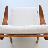Fauteuil lounge H. Brockmann Petersen en chêne Komfort Danemark 1960