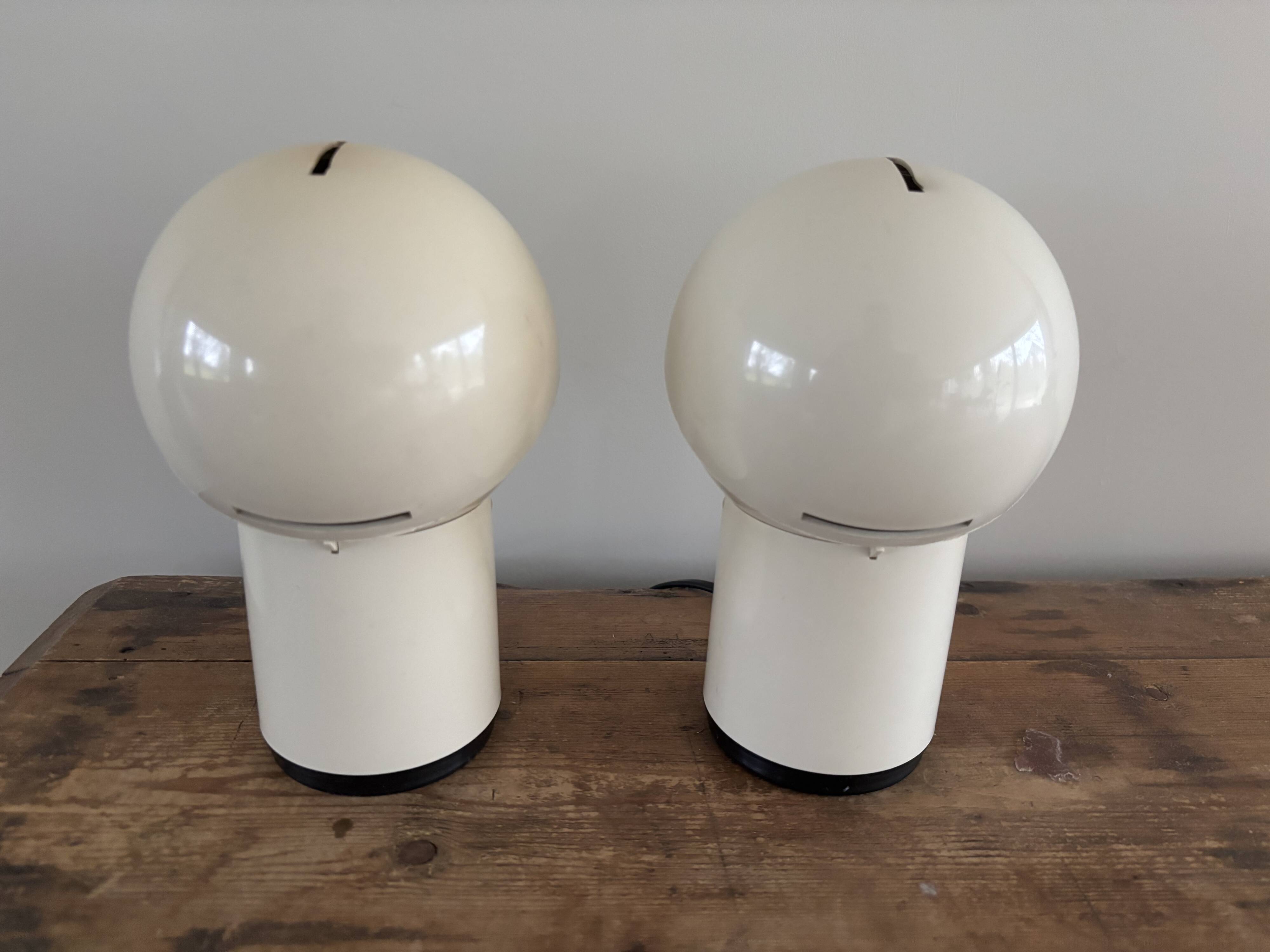 Set of two Vintage 'Pac-Man' Asteroidi Siberin Caronno table lamp Italy 70's design