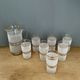 Vintage orangeade service in white granite glass and golden edging