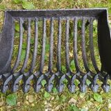 Old vintage black cast iron fireplace