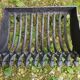 Old vintage black cast iron fireplace