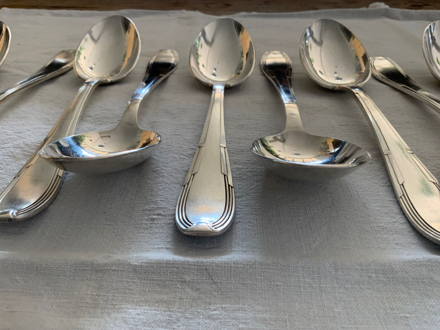 12 silver-plated spoons