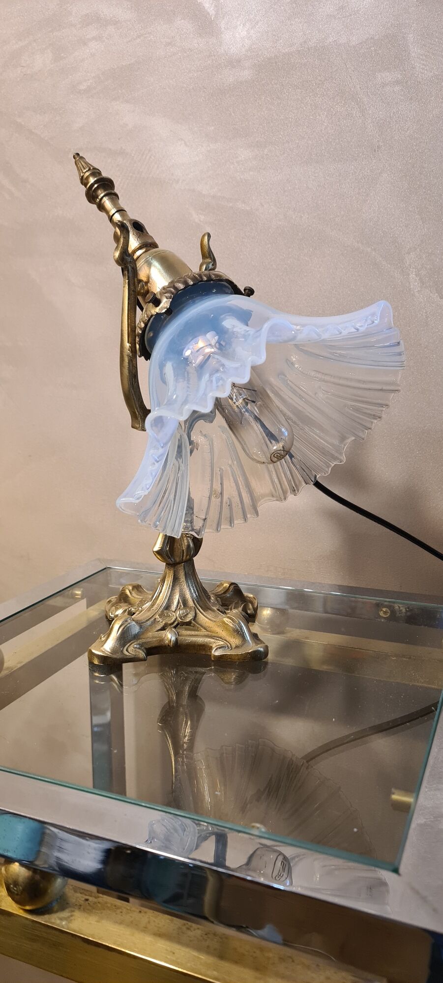 Art Nouveau bronze lamp