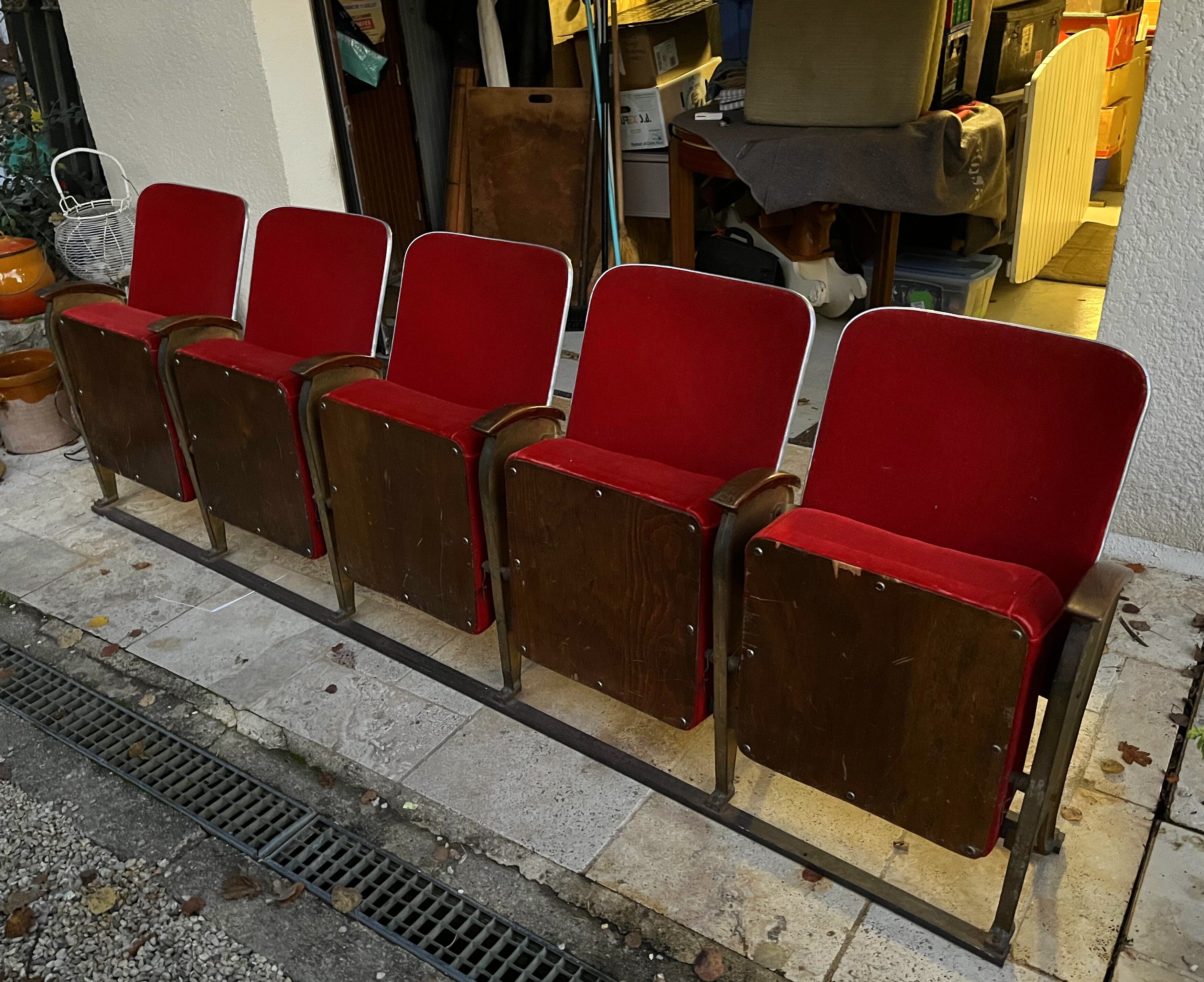 Vintage theater bench