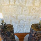Pair of Brutalist table lamps by Irv Bramberg, 1960s