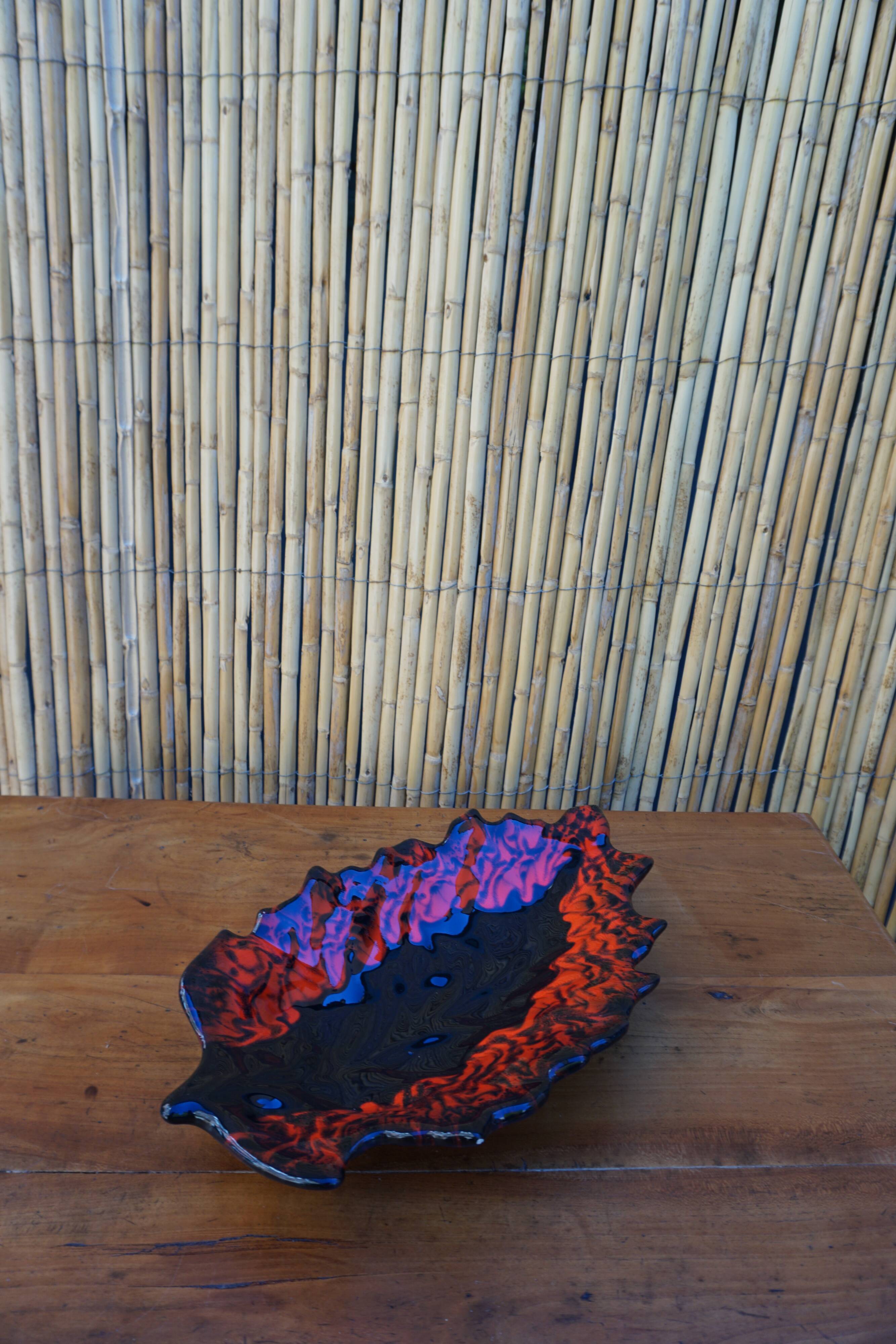 Vintage red Vallauris dish