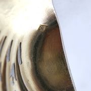 Puiforcat, sugar spoon, solid silver, Russian-style handle, vermeil.