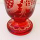 Red bohemian crystal glass, vintage