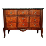Louis XV period crossbow chest of drawers in precious wood marquetry circa 1750