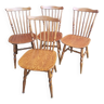 Set of 4 Baumann Tacoma western bistro chairs in vintage wood