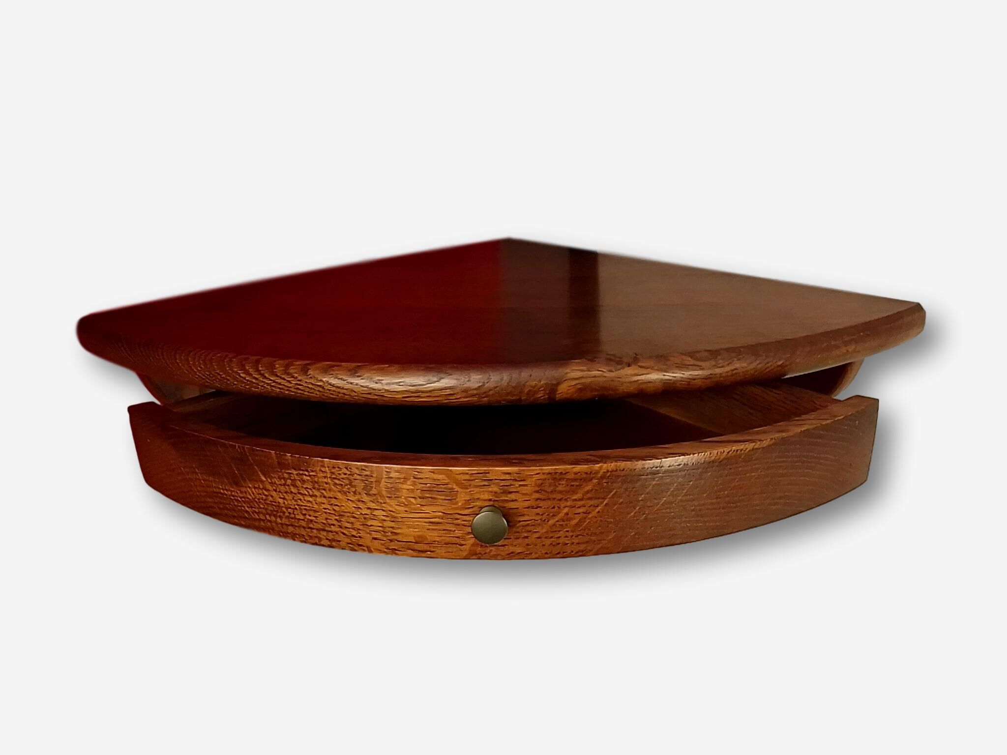 Rustic corner shelf one wooden drawer