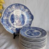 Service dessert Burgenland Villeroy & Boch – Faïence bleue – Très bon