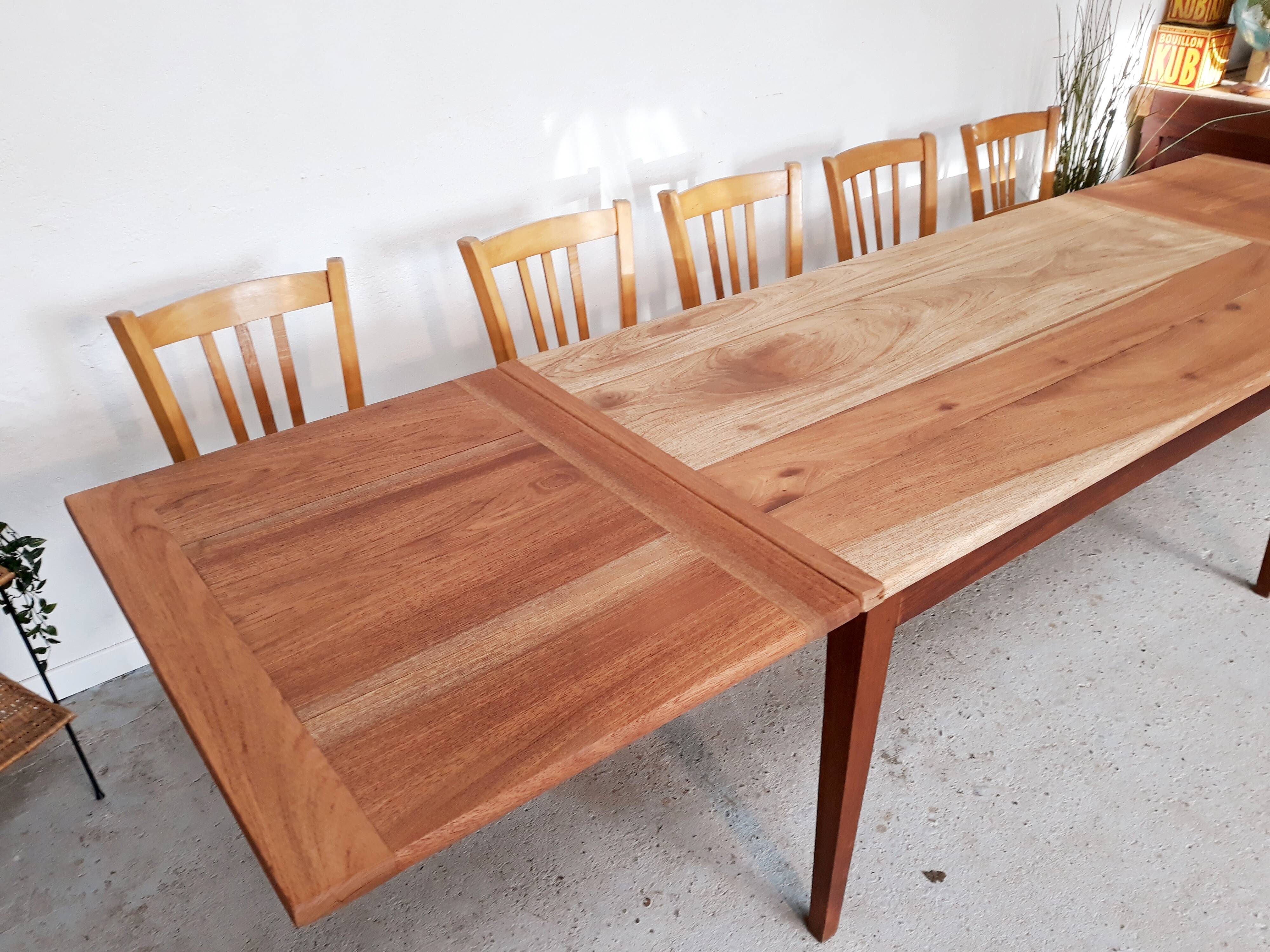 Table de ferme avec rallonges 6 à 12 personnes