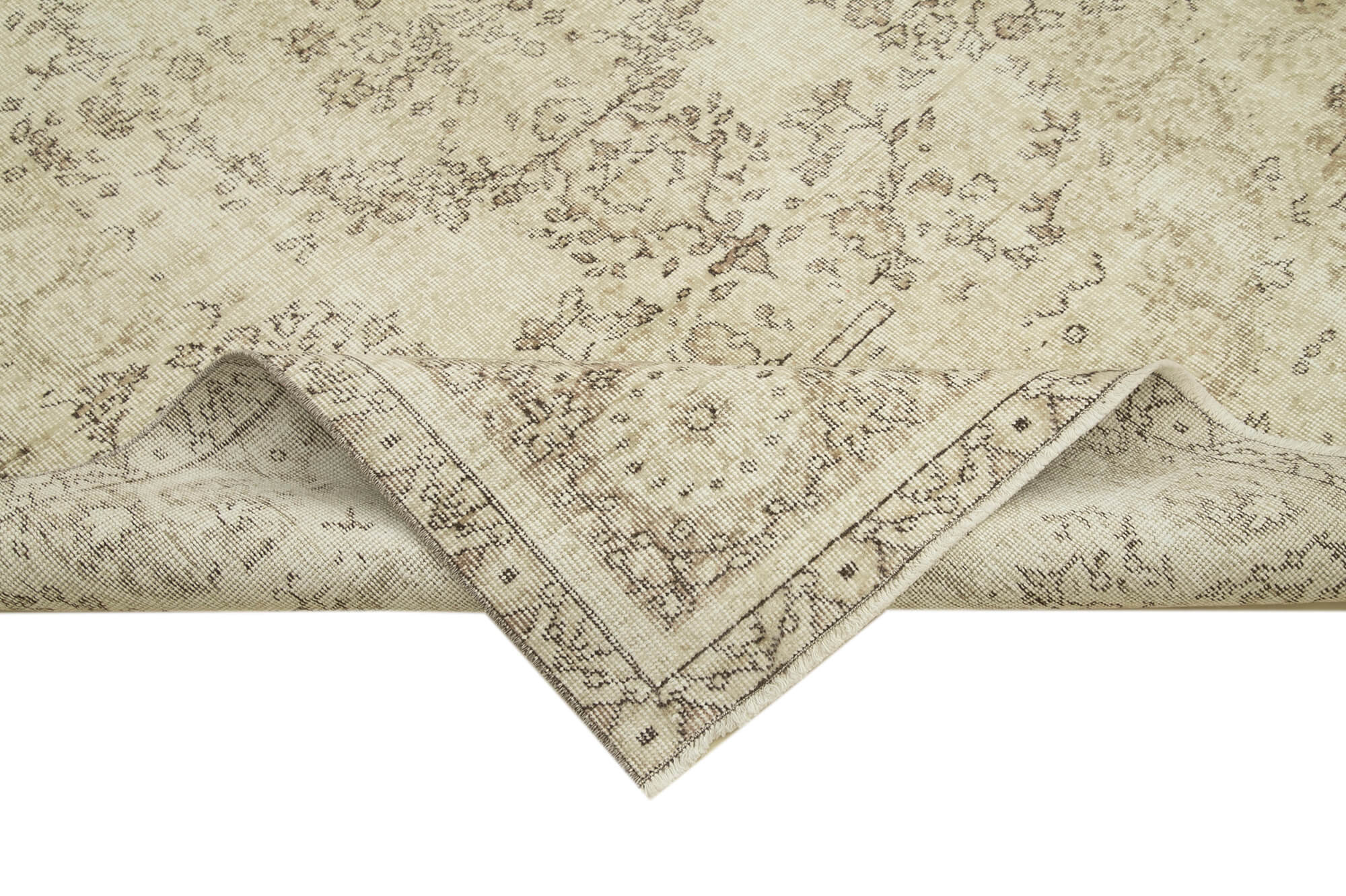 Hand-knotted turkish beige rug 165 cm x 273 cm