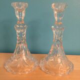 Pair of glass candlesticks