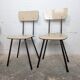 Duo de chaises formica vintage pieds compas années 60