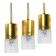 Brass and bubble glass pendant lights by veb narva, 1970s