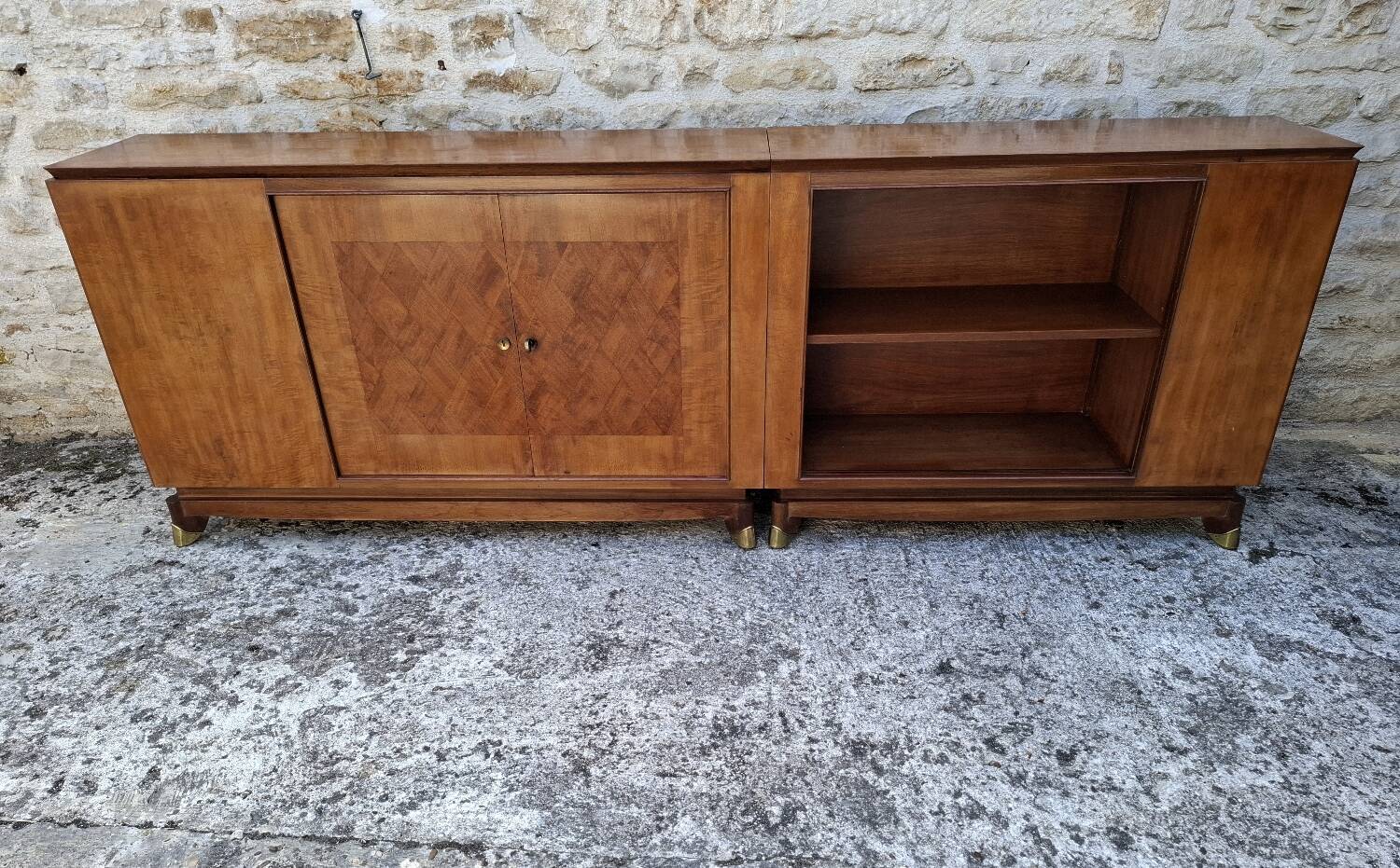 Mahogany glass sideboard, 1950
