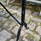 Bistro table in grey marble and black cast iron 100 x 60 cm