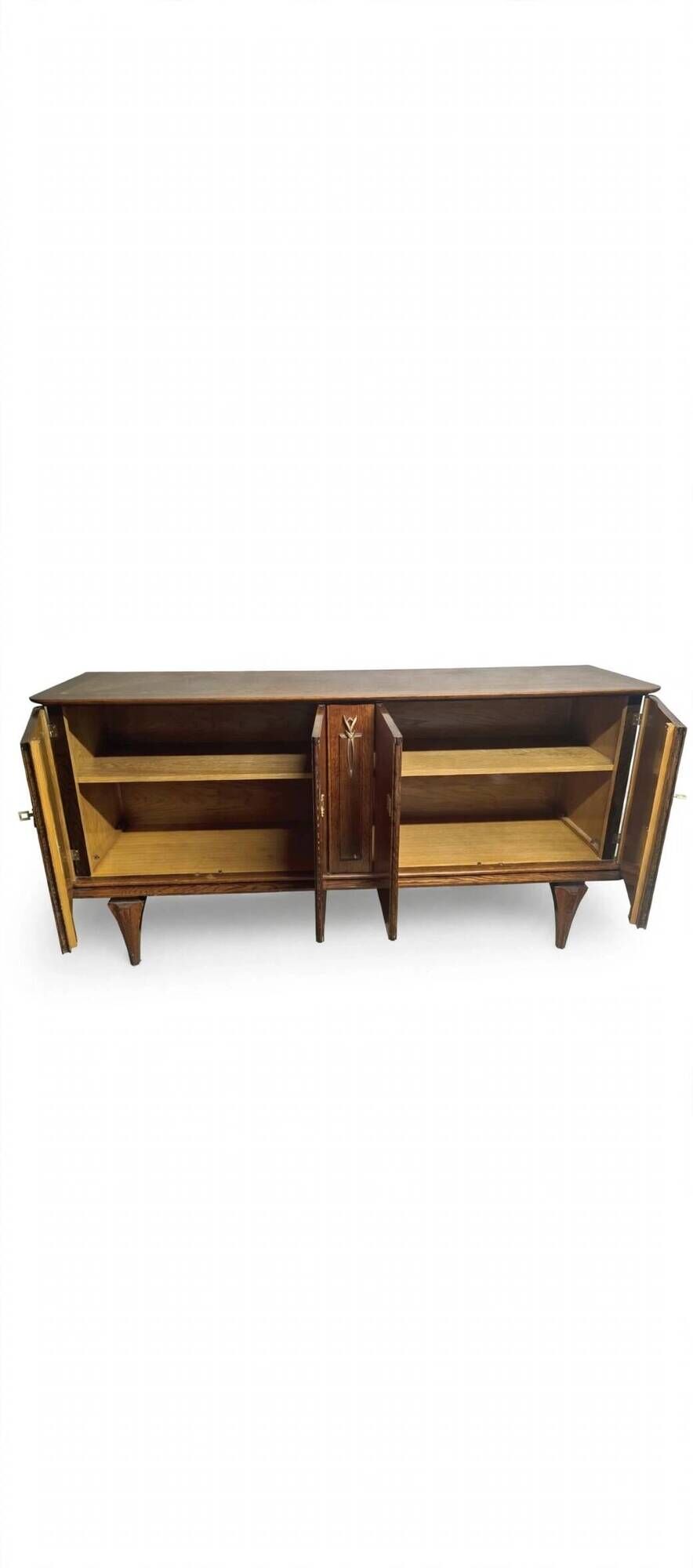 Enfilade Art Deco buffet with diamond point in oak - 1930s-1950s - 3