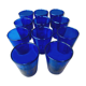 Lot de 11 verres vintage bleus