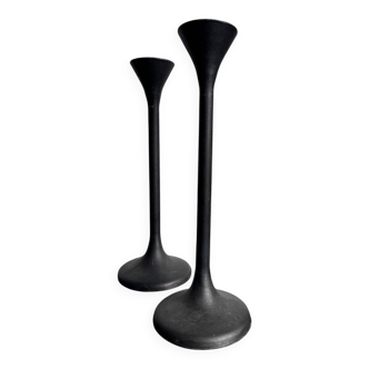 Black Memphis-style candlesticks from the 1980s.