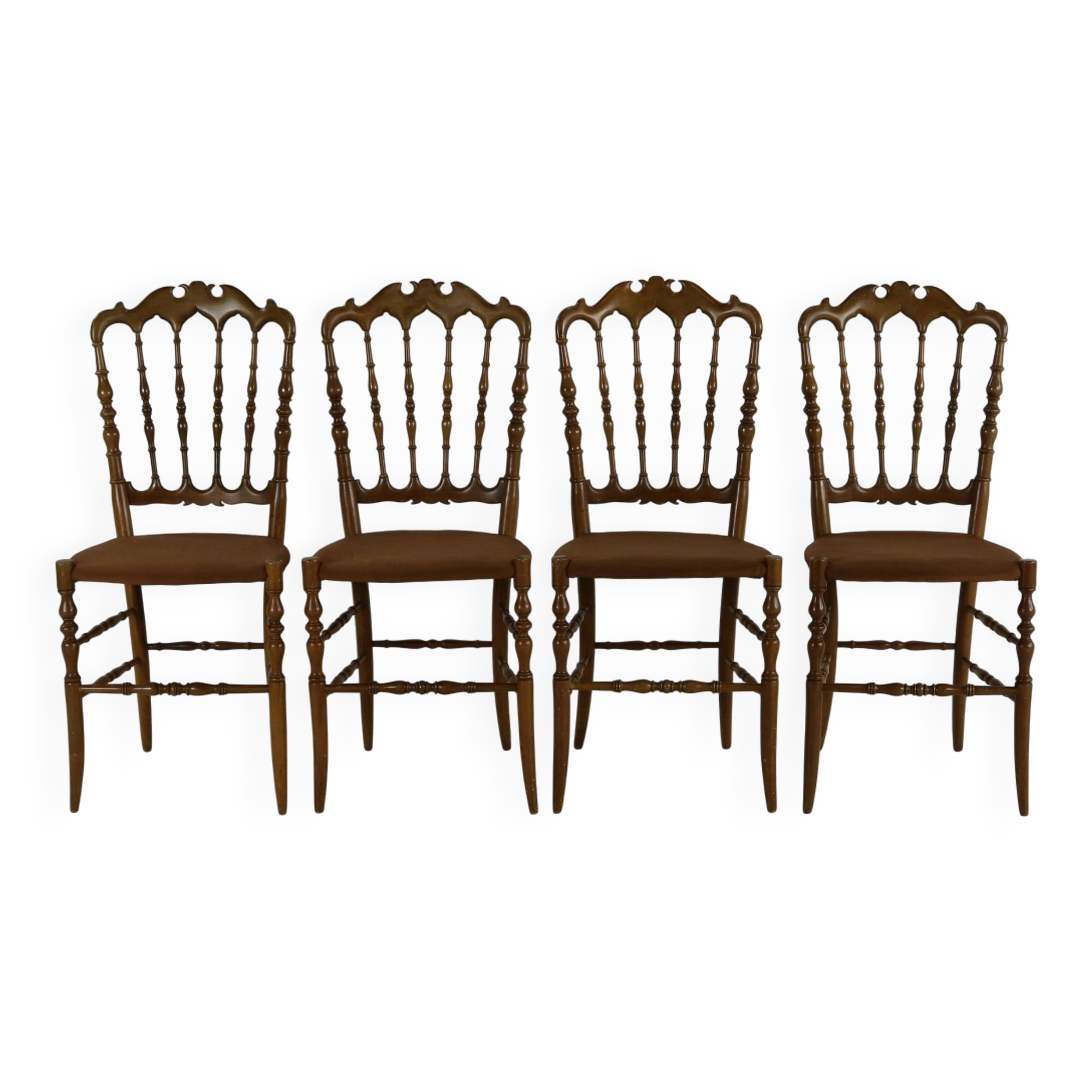 Set of four original italian design dining chairs by Descalzi for Chiavari